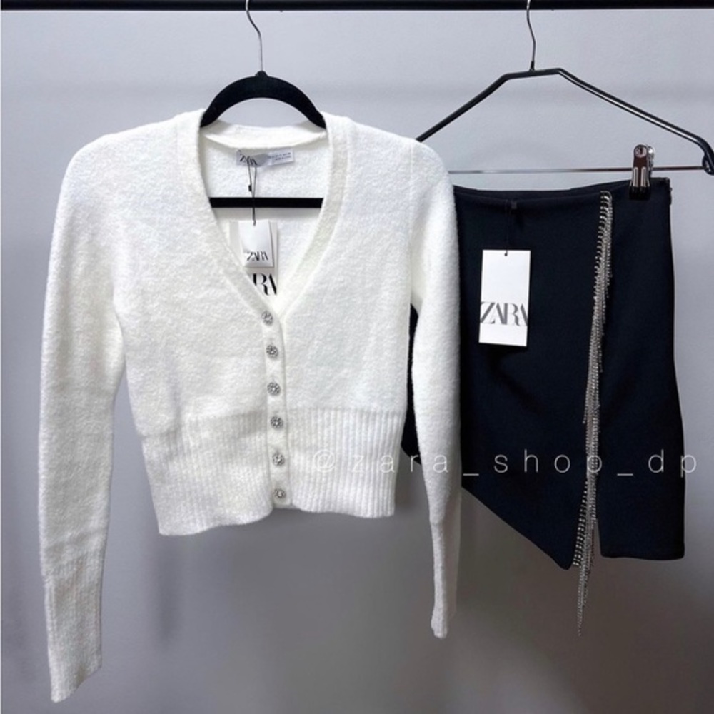 ZARA Jewel button knit cardigan 9598 197 - Picture 6 of 16